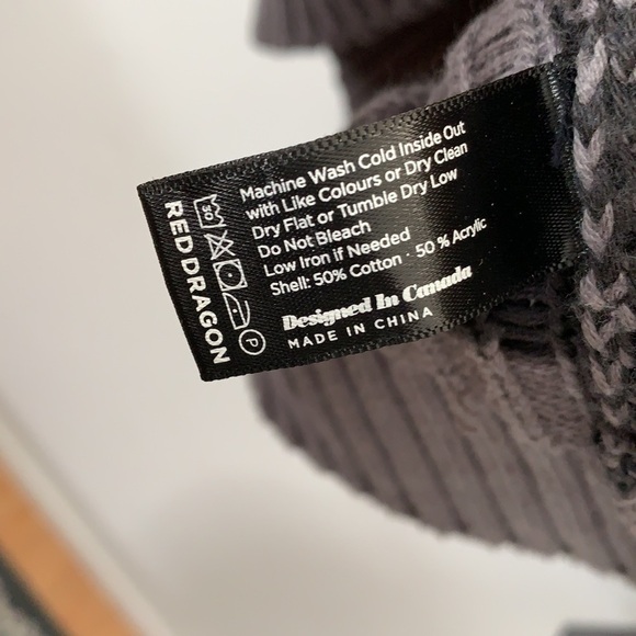 BLACK & GREY KNITTED ZIPPED HOOD SWEATER JACKET SIZE M - Picture 10 of 10